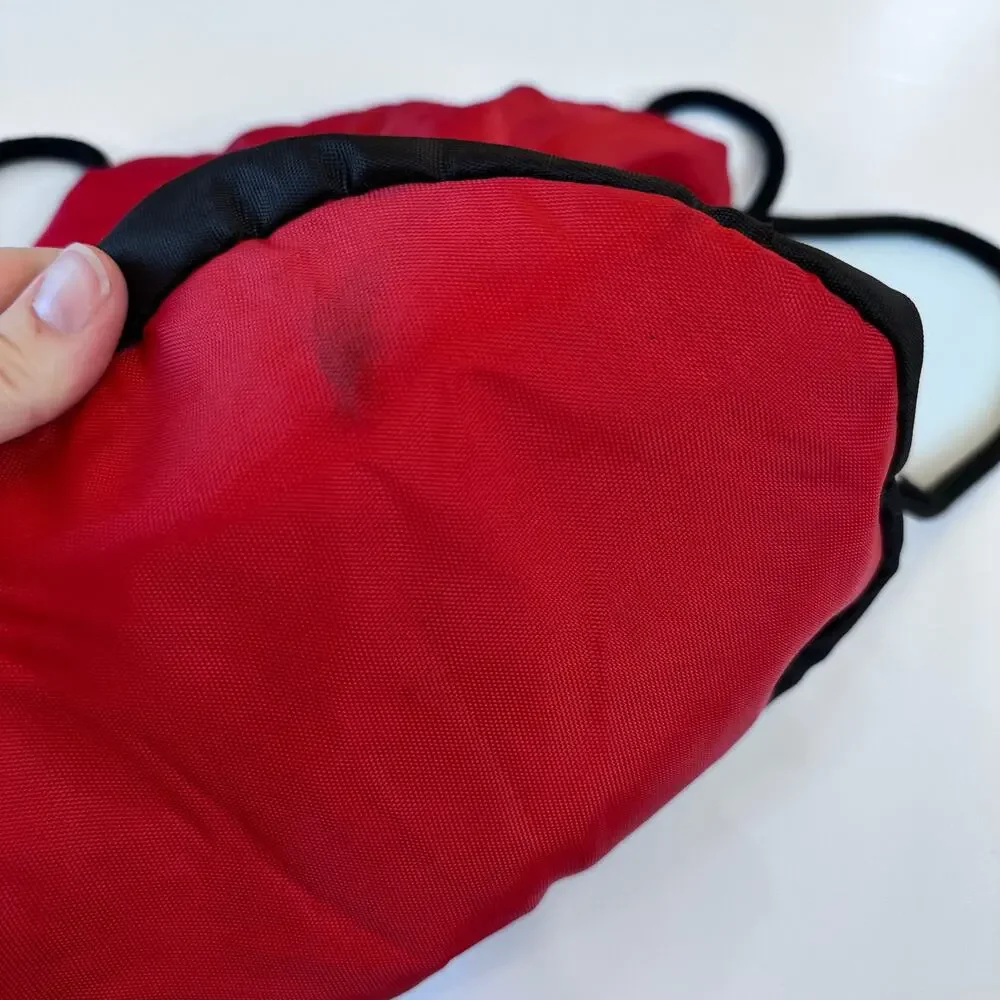 Black and Red Drawstring Sports Bag - Embroidered Name